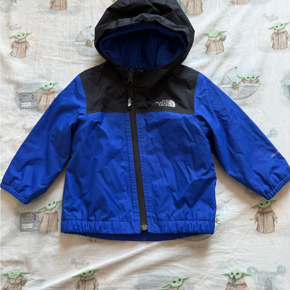 The North Face Infant Blue and Black Fleece Jacket